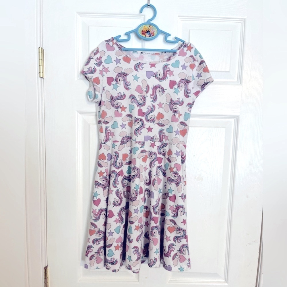 Place Pink and Green Flutter Sleeve Fit and Flare Dress